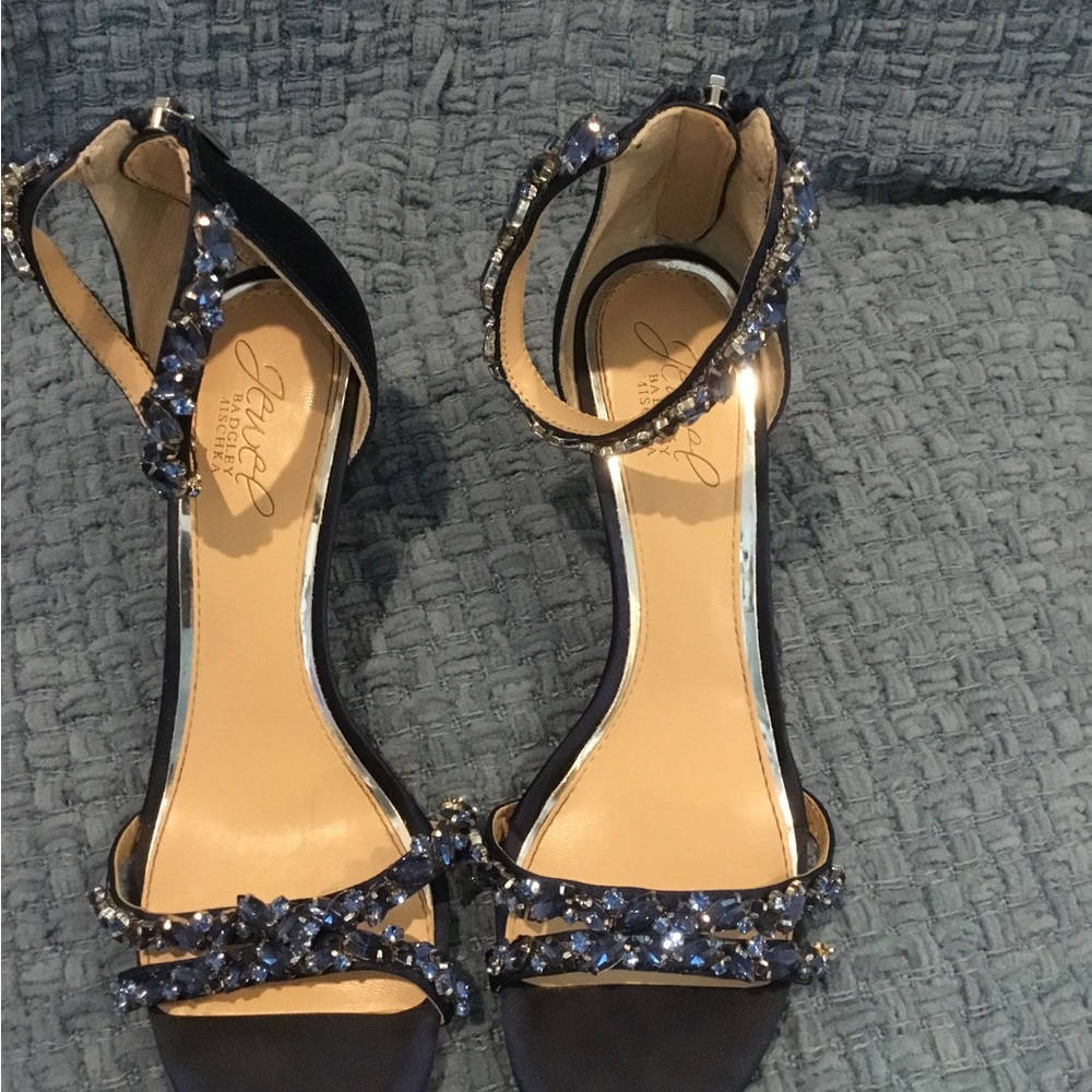 Elegant Blue Jeweled Women's Sandals